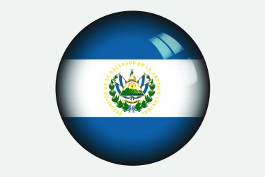 El Salvador ülke 3D izometrik bayrağı çizimi