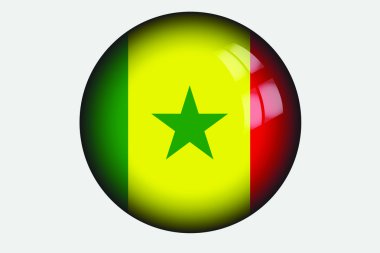 Senegal ülke 3D izometrik bayrağı çizimi