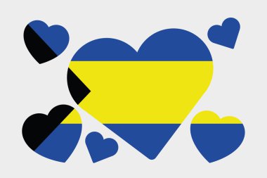 Bahamalar ülke 3D izometrik bayrağı çizimi