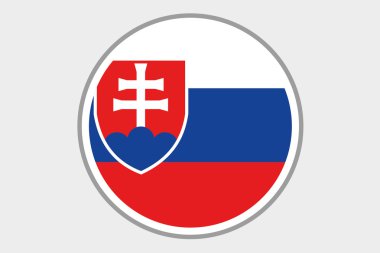 Slovakya'nın ülke 3D izometrik bayrağı çizimi