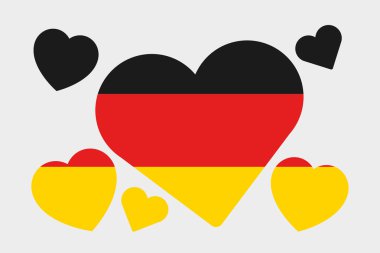 Ülke Almanya'nın 3D izometrik bayrağı çizimi