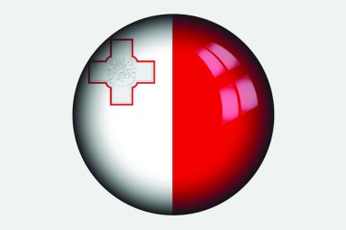 Malta ülke 3D izometrik bayrağı çizimi