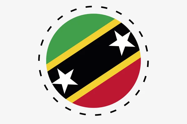 3D Isomric Flag Illustrazione del paese di Saint Kitts e — Foto Stock