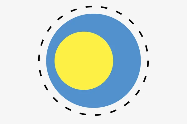 Иллюстрация трехмерного изометрического флага страны Палау — стоковое фото