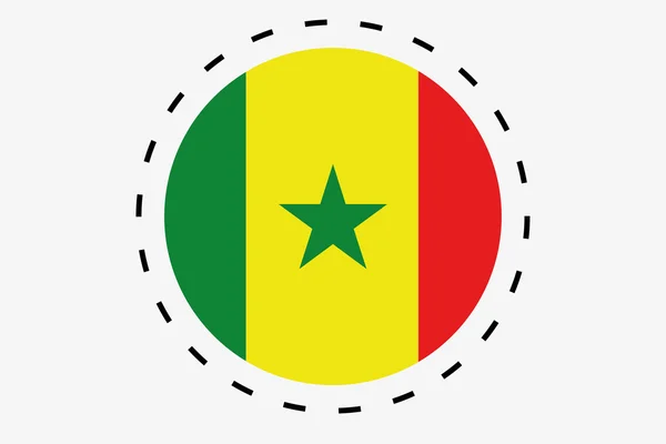 该国的塞内加尔三维等距旗图 — 图库照片