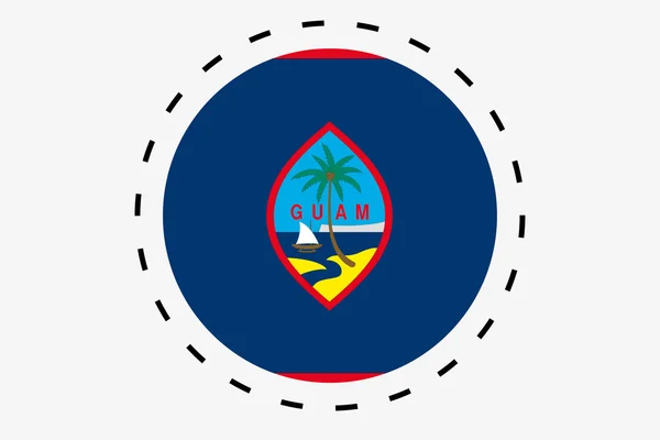 3D izometryczny flaga ilustracja kraju Guam — Zdjęcie stockowe