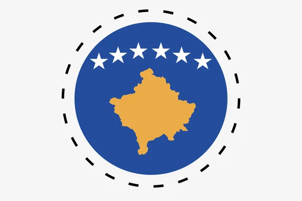 Иллюстрация трехмерного изометрического флага Республики Косово — стоковое фото