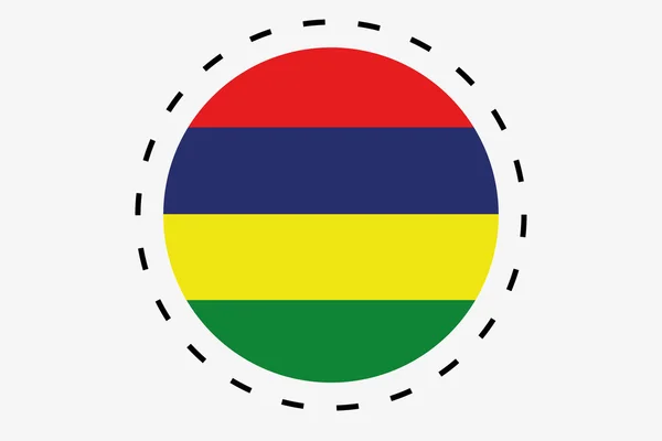 3D izometryczny flaga ilustracja kraju Mauritius — Zdjęcie stockowe