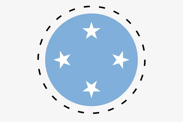 3D Isometrische vlag illustratie van het land van Micronesia — Stockfoto