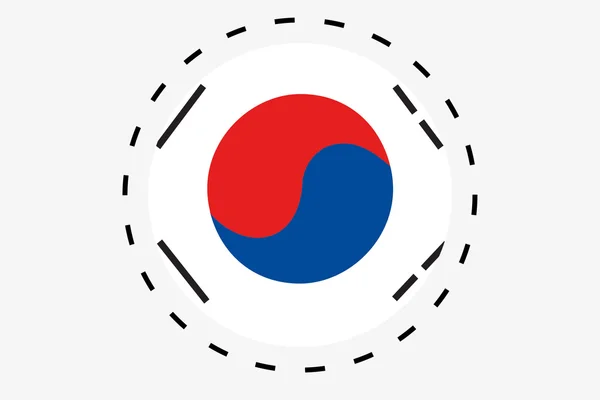 Bandeira Isométrica 3D Ilustração do país da Coreia do Sul — Fotografia de Stock