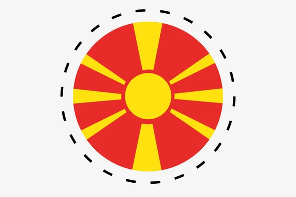 Drapeau ionique 3D Illustration du pays de Macédoine — Photo