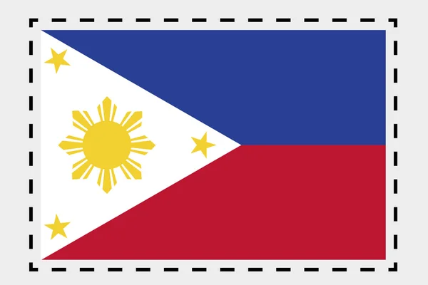 Filipinler ülkenin 3D izometrik bayrağı çizimi — Stok fotoğraf
