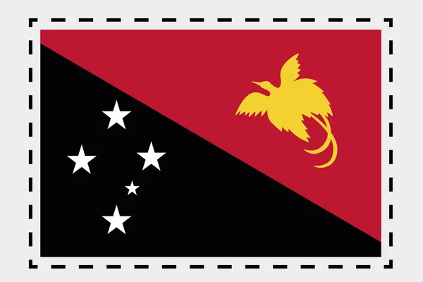 3D Isometrische illustratie van de vlag van het land van Papoea-Nieuw-Guine — Stockfoto