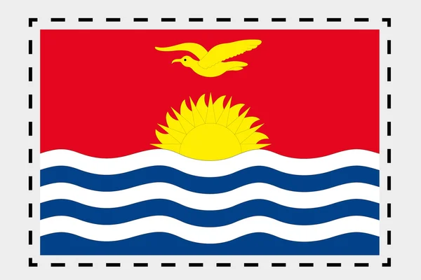 3D Izometrické ilustrace vlajky v zemi Kiribati — Stock fotografie
