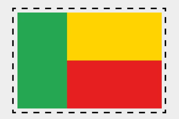 3D Isometrisk flagga Illustration av landet Benin — Stockfoto