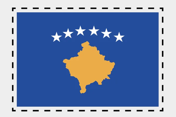 Kosova'nın ülke 3D izometrik bayrağı çizimi — Stok fotoğraf