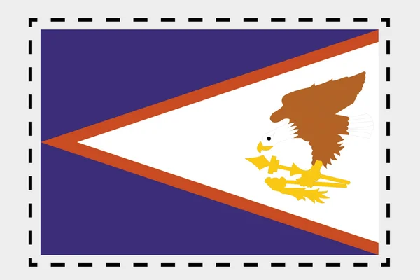 Bandeira Isométrica 3D Ilustração do país da Samoa Americana — Fotografia de Stock