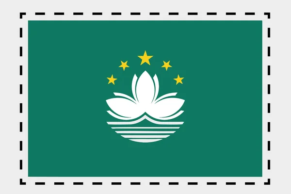 Ilustración de la bandera isométrica 3D del país de Macao —  Fotos de Stock