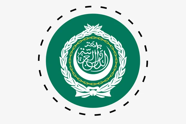 Иллюстрация трехмерного изометрического флага Лиги арабских государств — стоковое фото