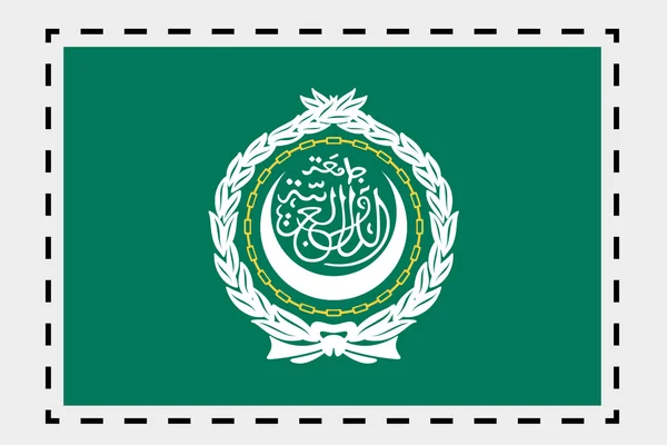 Isometric Flag Illustration 3D dari negara ArabLeague — Stok Foto