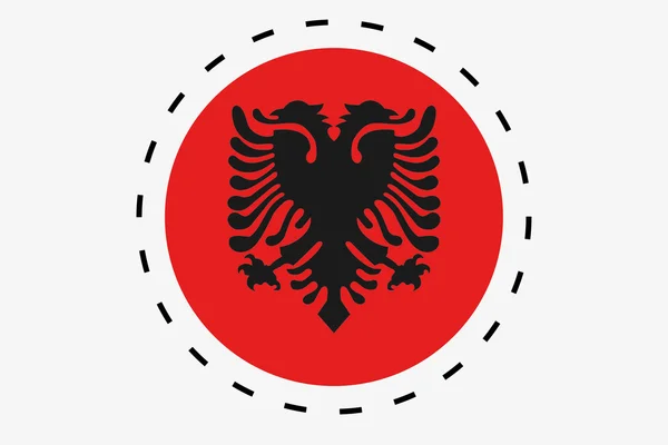 3D Isomric Flag Illustrazione del paese di Albania — Foto Stock