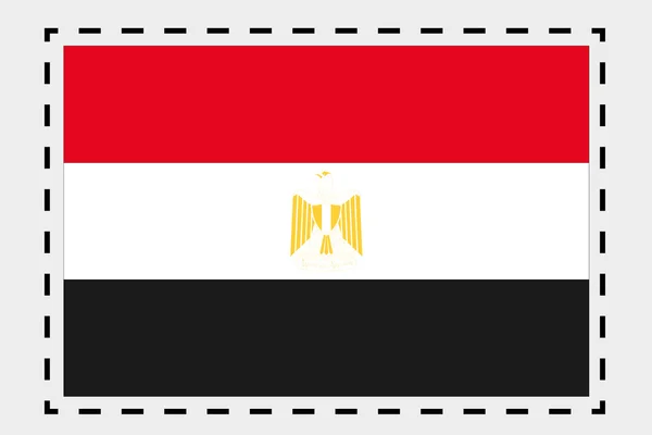 Mısır ülkesi 3D izometrik bayrağı çizimi — Stok fotoğraf