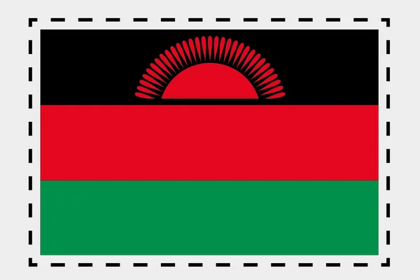 3D Izometrické ilustrace vlajka země Malawi — Stock fotografie