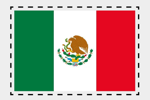 Ülke Meksika'nın 3D izometrik bayrağı çizimi — Stok fotoğraf