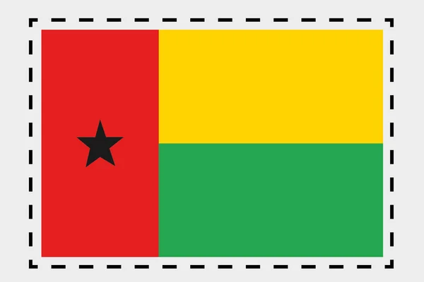 Drapeau ionique 3D Illustration du pays de Guinée Bissau — Photo