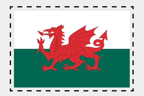 3D Isometrische vlag illustratie van het land van Wales — Stockfoto