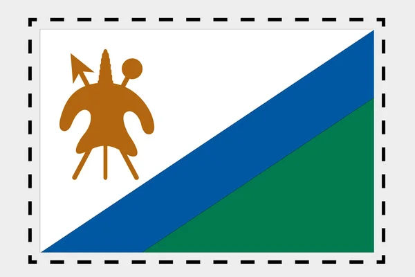 3D Isomric Flag Illustrazione del paese del Lesotho — Foto Stock