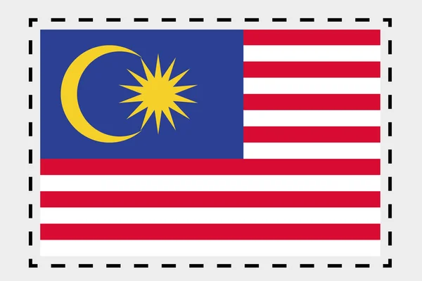 3D Isomric Flag Illustrazione del paese della Malesia — Foto Stock