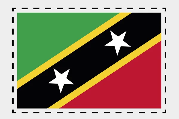 3D Isometrisk flagga Illustration av landet av Saint Kitts och — Stockfoto