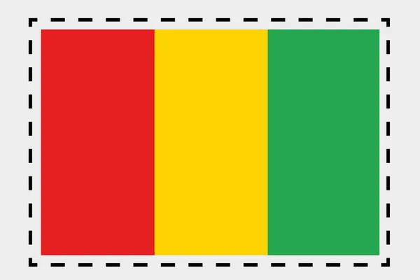 Иллюстрация трехмерного изометрического флага страны Гвинея — стоковое фото