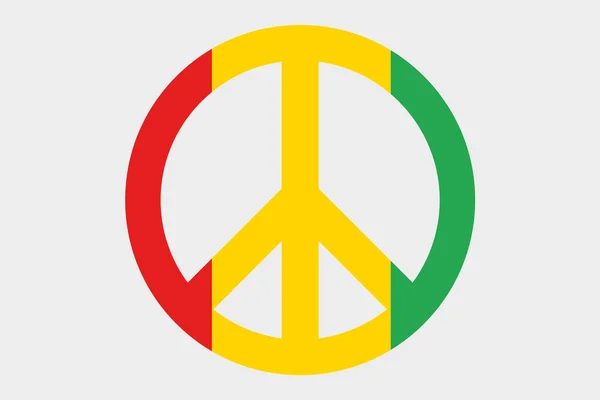 기니의 국가의 3d 아이소메트릭 깃발 그림 — 스톡 사진