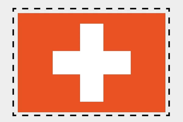 3D Isometric Flag Illustration of the country of Switzerland — Stock Photo, Image