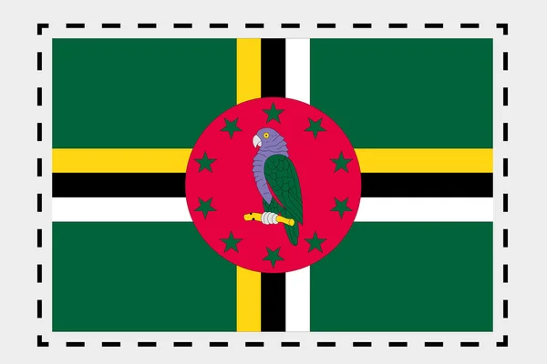 Иллюстрация трехмерного изометрического флага Доминики — стоковое фото