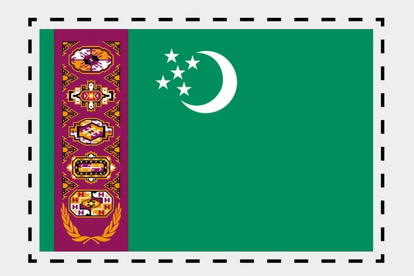 3D Isometric Flag Illustration of the country of Turkmenistan — Stock Photo, Image