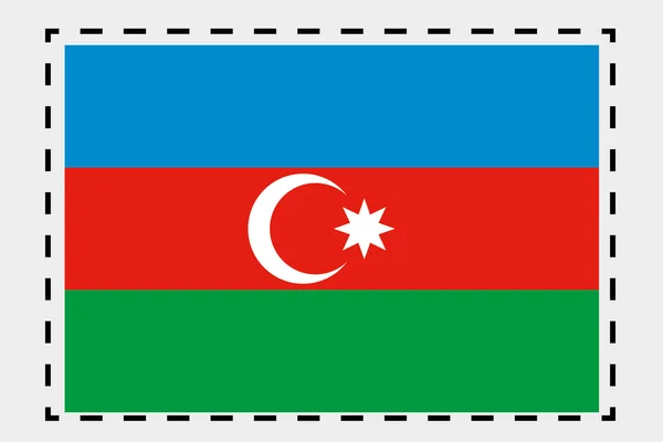 3D isometrische Flaggendarstellung des Landes Azerbaijan — Stockfoto