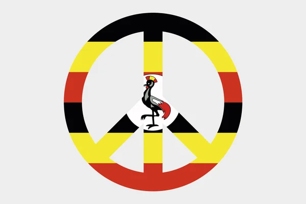 3D izometryczny flaga ilustracja kraju Ugandy — Zdjęcie stockowe