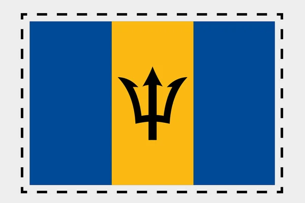 Barbados ülke 3D izometrik bayrağı çizimi — Stok fotoğraf