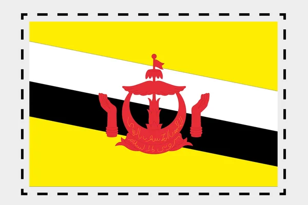 3D Izometrické obrázek vlajky v zemi Brunej — Stock fotografie