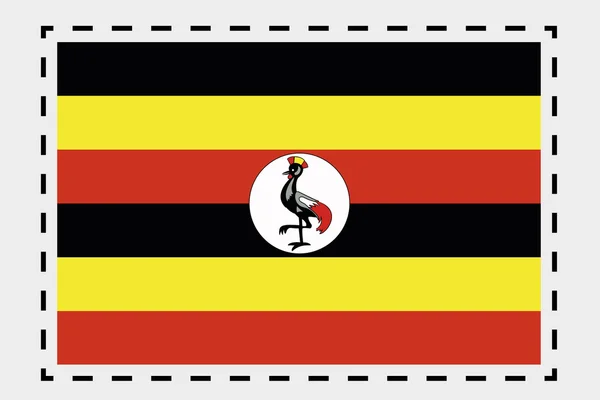 3D Isometrisk flagga Illustration av landet Uganda — Stockfoto