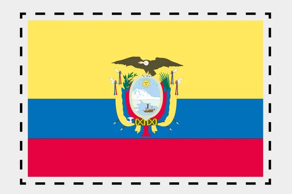 Иллюстрация трехмерного изометрического флага Эквадора — стоковое фото