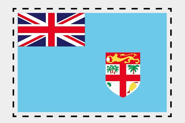 3D Isometrische vlag illustratie van het land van Fiji — Stockfoto