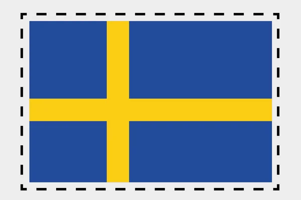 3D isometrische Flaggendarstellung des Landes Schweden — Stockfoto