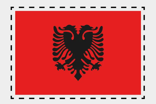 3D Isometrische vlag illustratie van het land van Albanië — Stockfoto