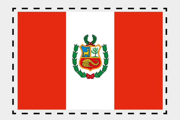 3D Isometric Flag Illustration of the country of Peru — Stock Photo, Image