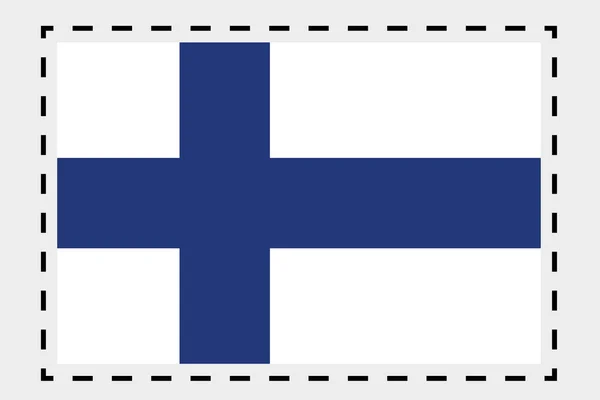 Finlandiya ülke 3D izometrik bayrağı çizimi — Stok fotoğraf