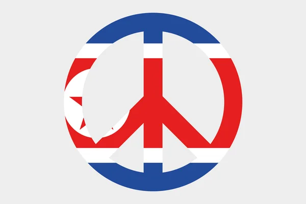 3D izometryczny flaga ilustracja kraju Korea Północna — Zdjęcie stockowe